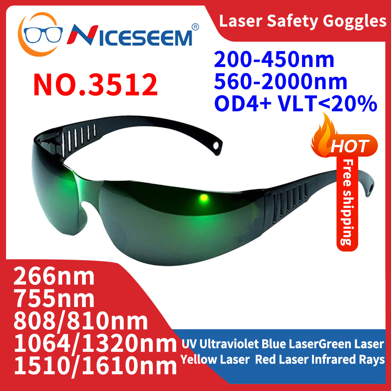 Industrial Laser Glasses - Kacamata timbal radiasi kacamata pelindung Laser