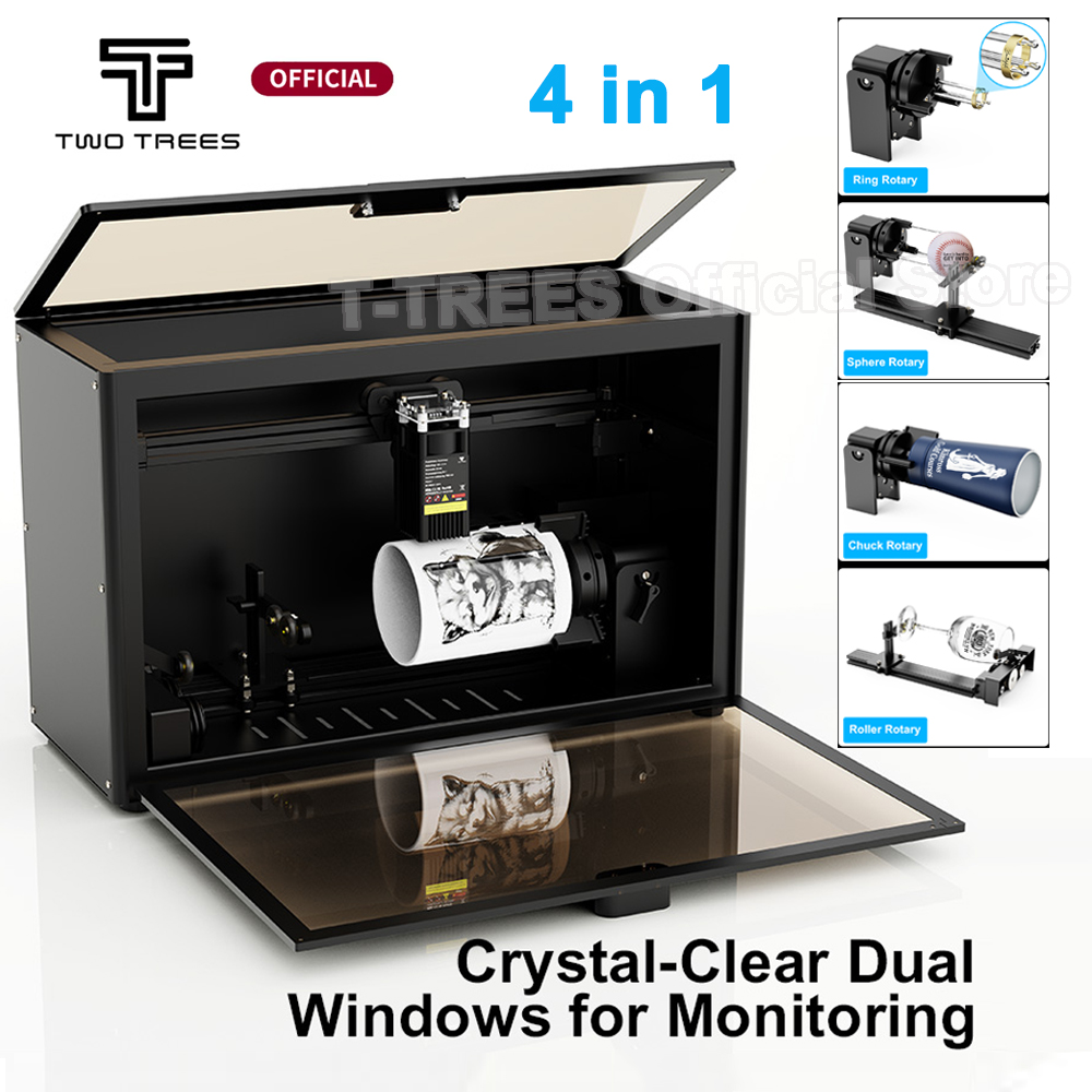 Industrial Laser Engraving Machine - Pengukir Laser Tertutup Dua Pohon Router