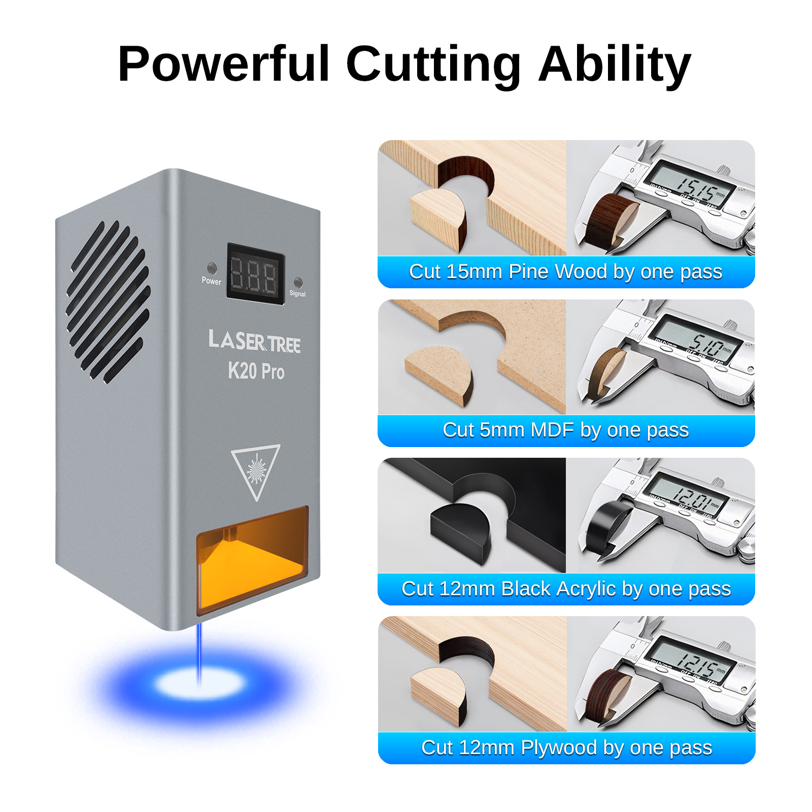 Pohon LASER K20 20W, kepala La - Industrial Laser Cutter ulasan dan harga