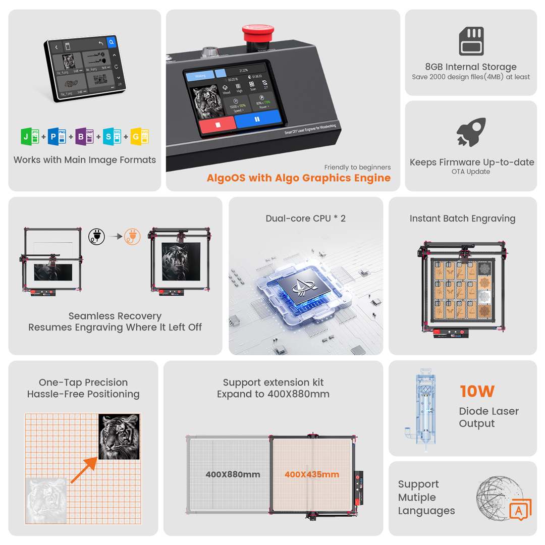 AlgoLaser DIY KIT MK2 10W Mesi - Industrial Laser Cutter ulasan dan harga