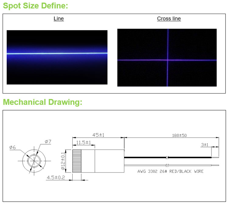 Modul Laser Garis/Silang Biru  - Industrial Blue Laser ulasan dan harga